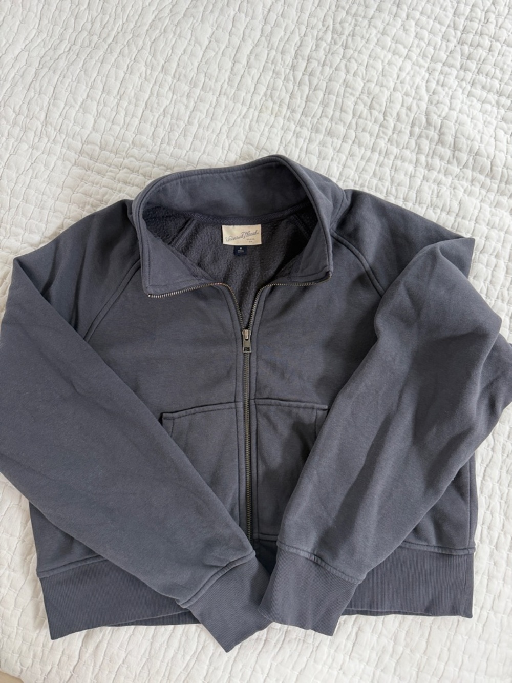 Universal Thread Women's Charcoal Zip-Up Sweatshirt Jacket